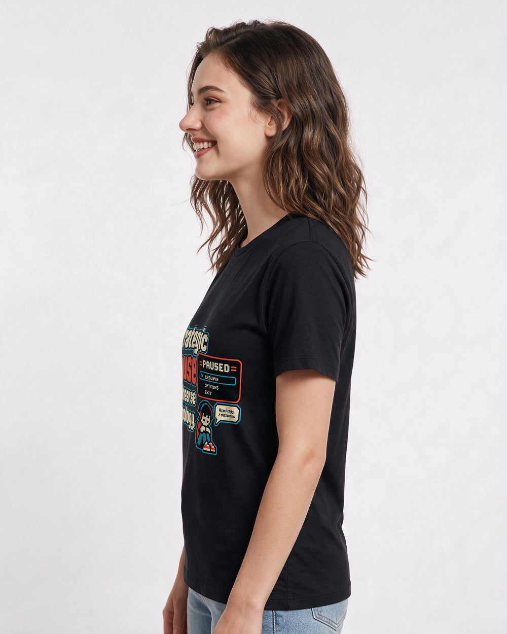 Gaming Black T-Shirt for Women – Game Night Graphic Tee product image 2