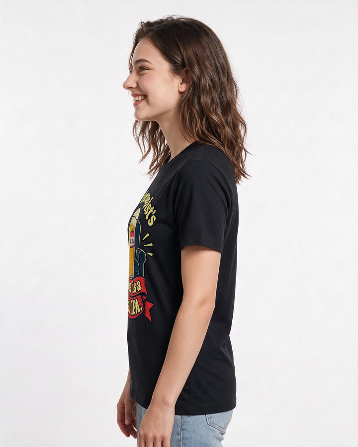 Beer Black T-Shirt for Women – Everyday Expression Graphic Tee product image 2