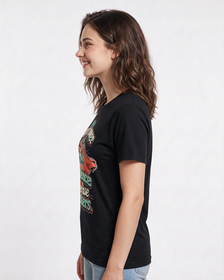 Teacher Women's Black T-Shirt – My superpower is patience and dry product image 2
