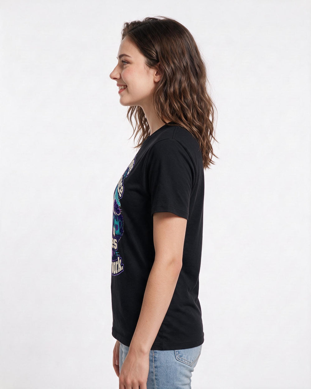 Patriotic Women's Black T-Shirt – My love for this place lives in my daily work. product image 2