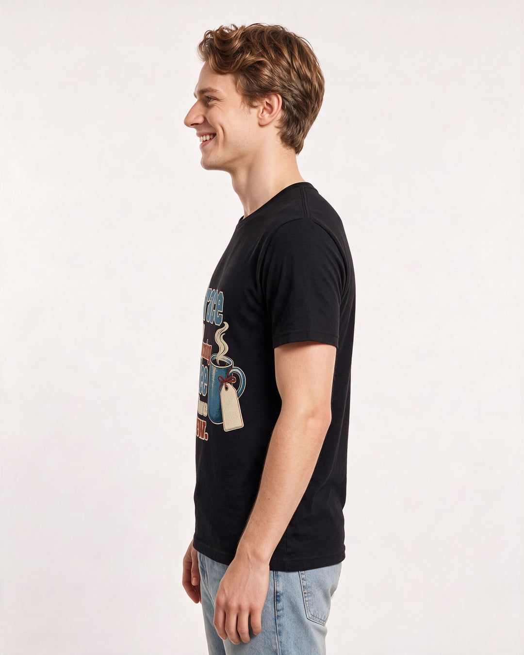 Christian Faith Men's Black T-Shirt – Grace is my early-morning coffee I didn't have to brew. product image 2