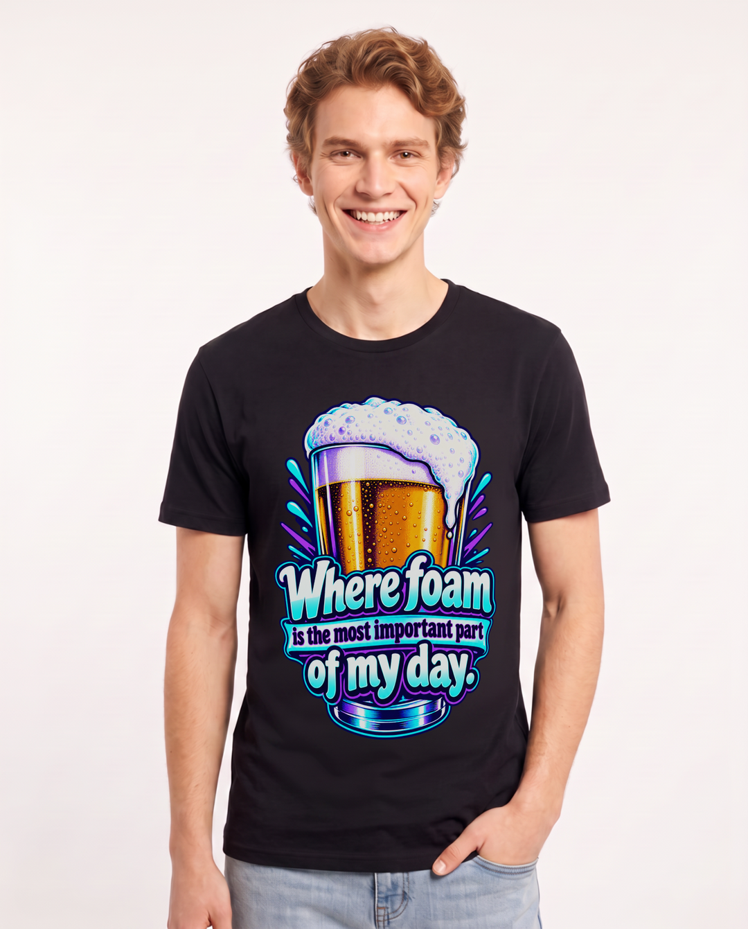 Beer Black T-Shirt for Men – Everyday Expression Graphic Tee product image 3