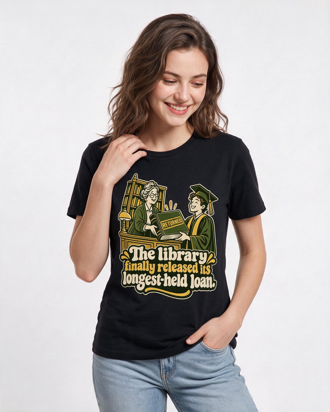 Graduation Black T-Shirt for Women – Everyday Expression Graphic Tee product image 1