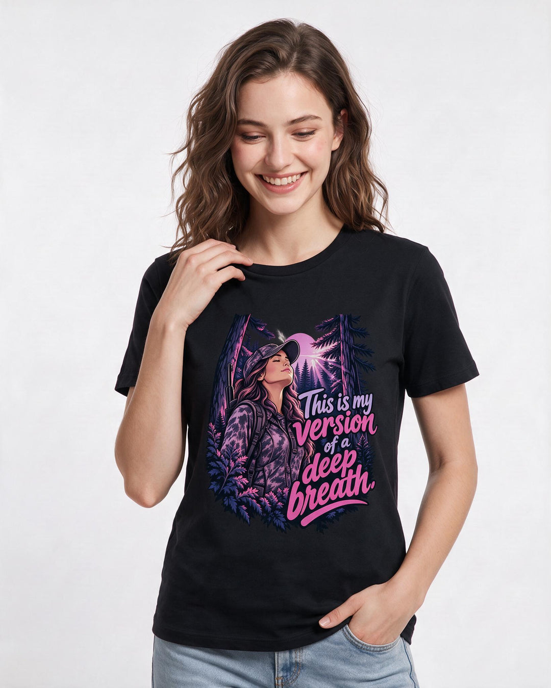 Hunting Black T-Shirt for Women – Everyday Expression Graphic Tee product image 1