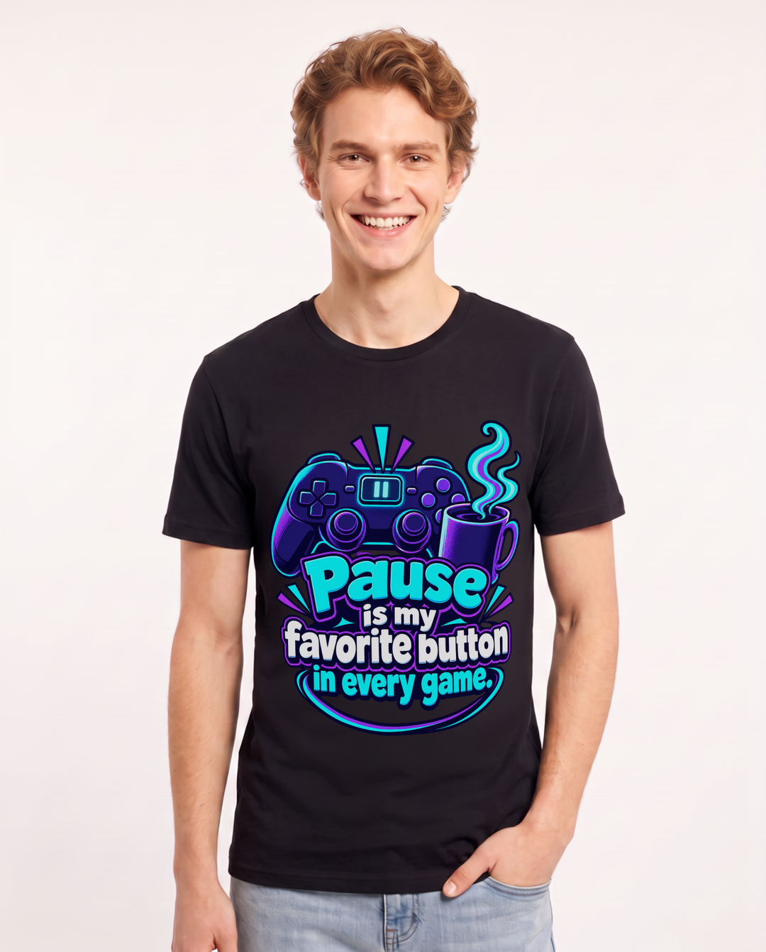 Gaming Black T-Shirt for Men – Game Night Graphic Tee product image 3