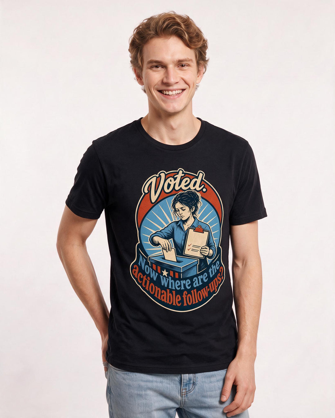 Political Statement Black T-Shirt for Men – Everyday Expression Graphic Tee product image 1