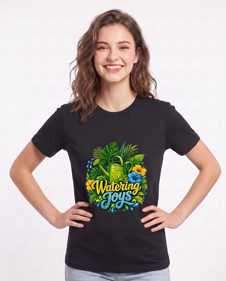 Watering Joys Women's Black T-Shirt product image 1