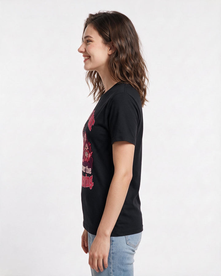 Christmas Black T-Shirt for Women – Holiday Theme Graphic Tee product image 2