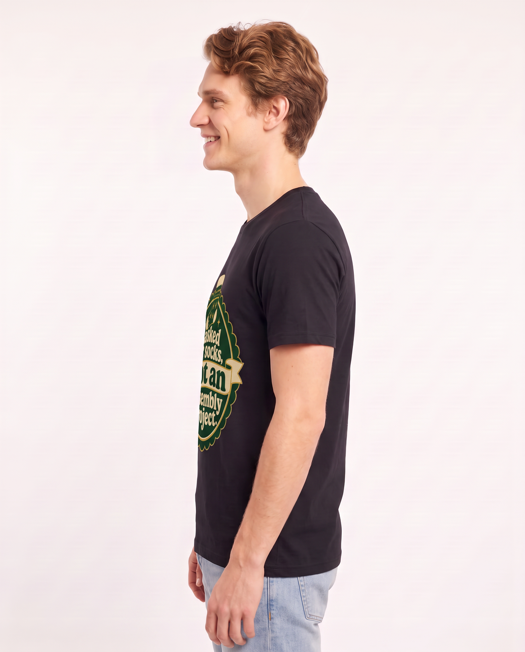 Christmas Men's Black T-Shirt - I asked for socks, not an assembly product image 2