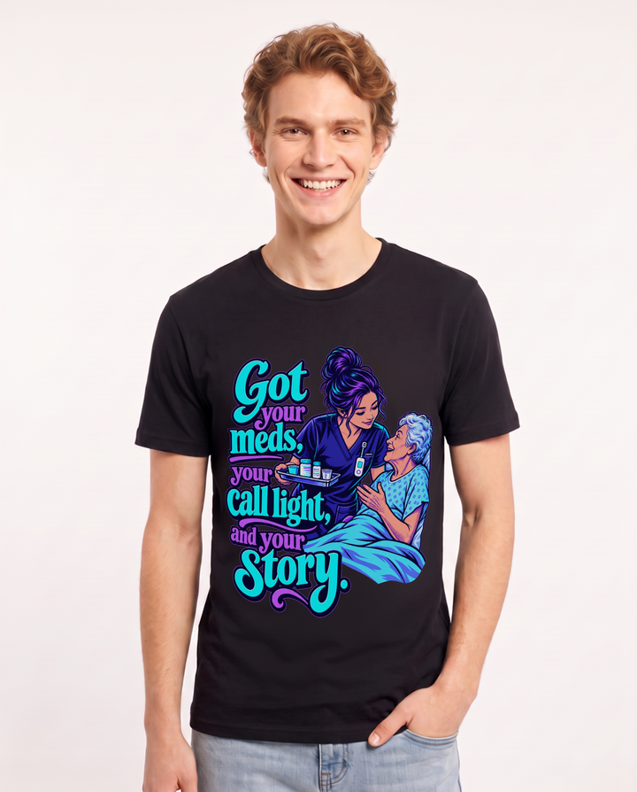 Nurse Black T-Shirt for Men – Nursing Life Graphic Tee product image 3