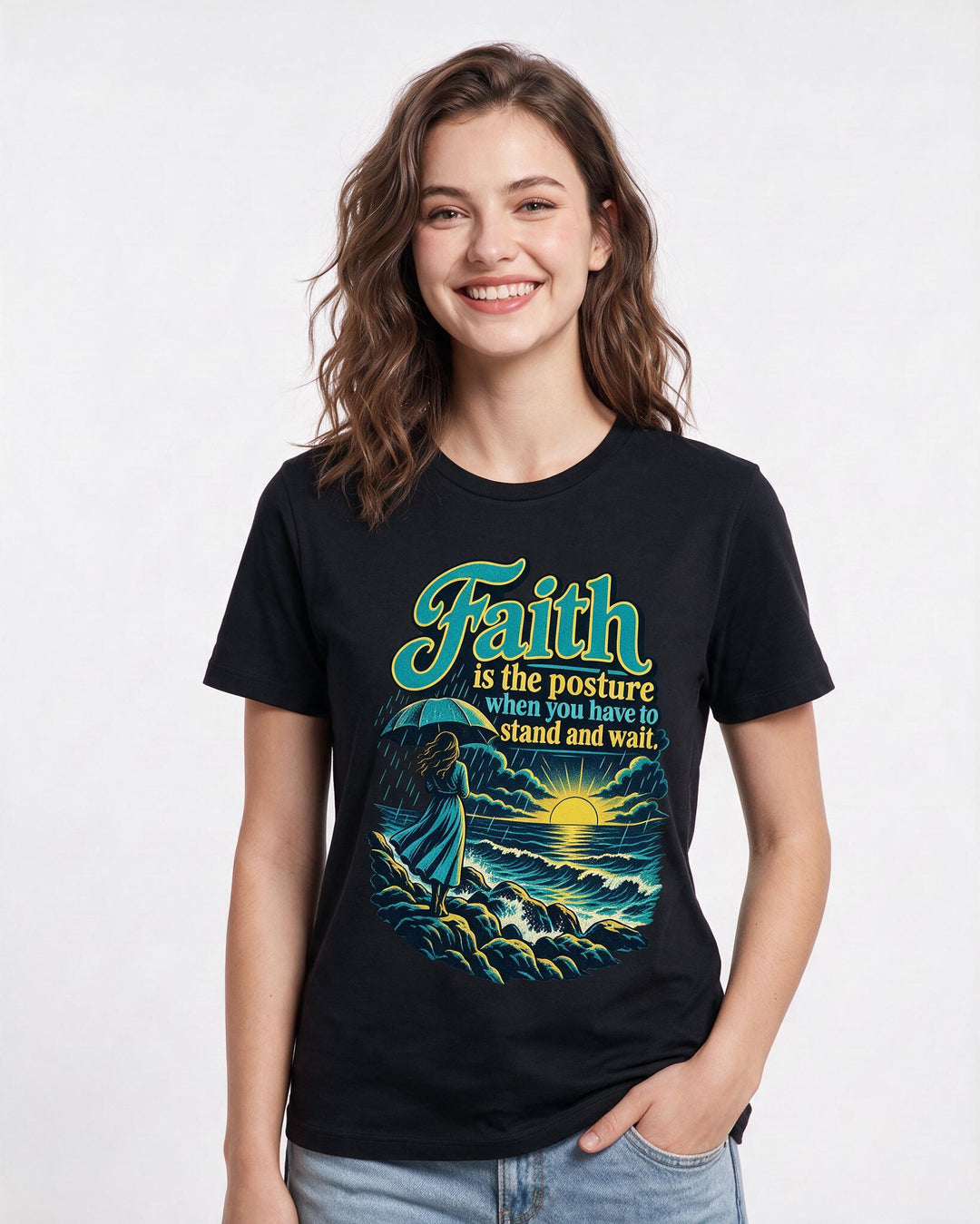 Christian Faith Black T-Shirt for Women – Everyday Expression Graphic Tee product image 1