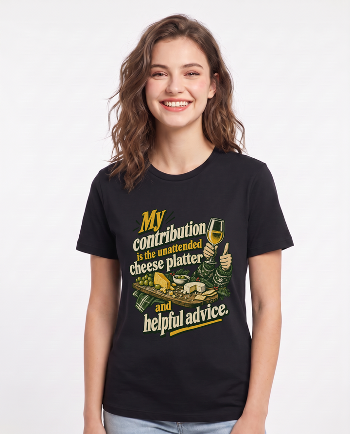 Christmas Black T-Shirt for Women – Holiday Theme Graphic Tee product image 3