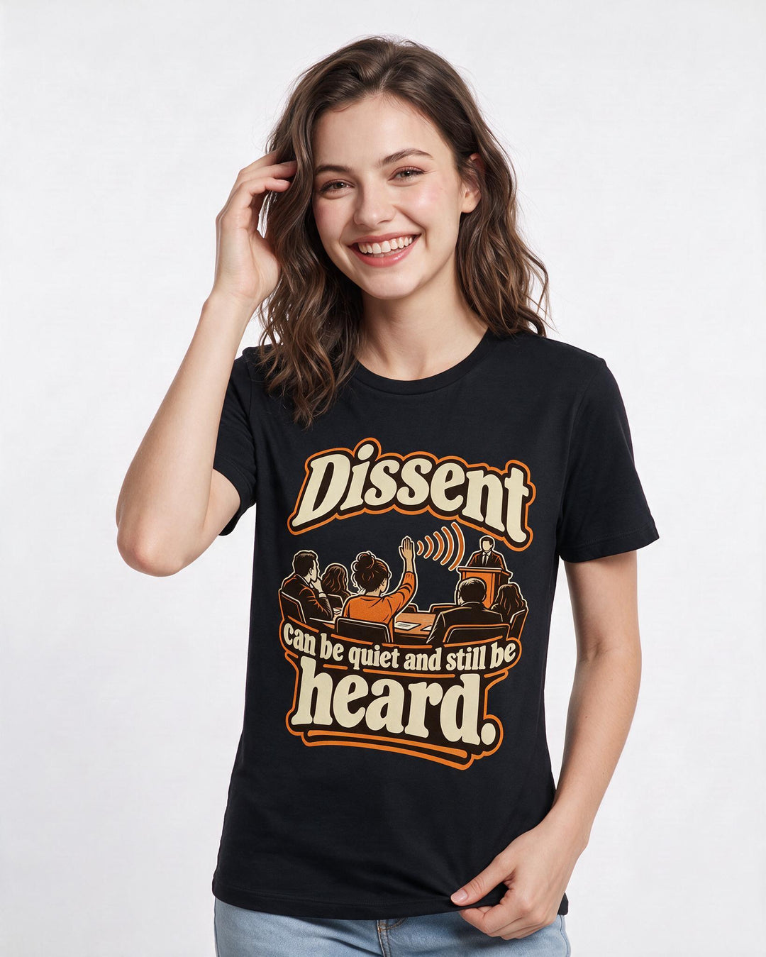 Political Statement Black T-Shirt for Women – Everyday Expression Graphic Tee product image 1