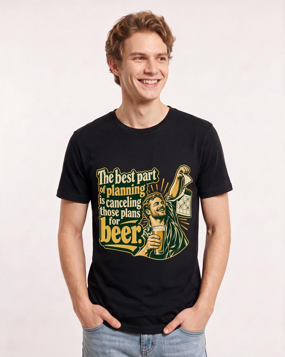 Beer Black T-Shirt for Men – Everyday Expression Graphic Tee product image 1