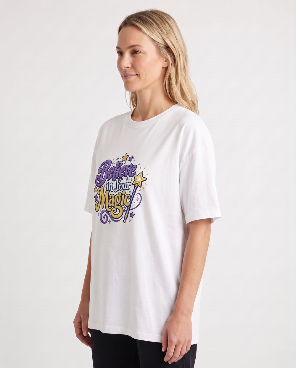 Believe In Your Magic White T-Shirt mockup 2