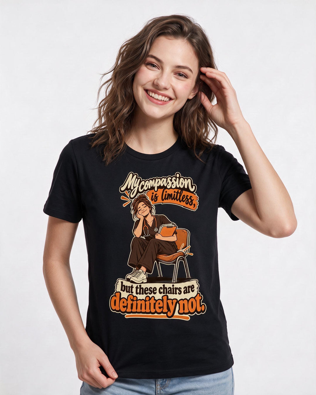Nurse Black T-Shirt for Women – Nursing Life Graphic Tee product image 1