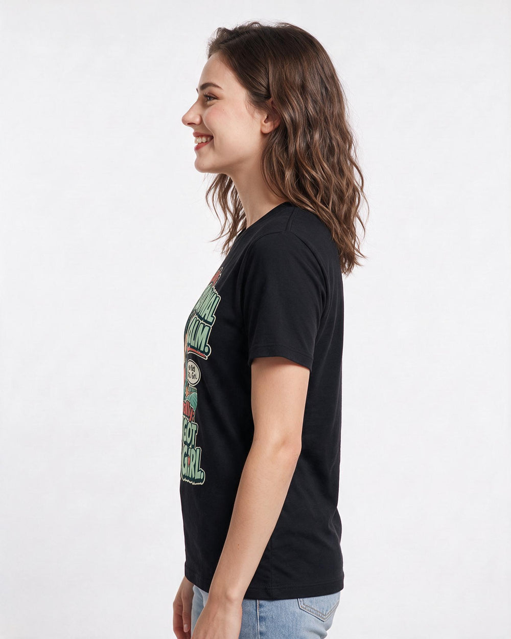 Funny Nurse Women's Black T-Shirt – Externally: Professional Calm. Internally: You Got This, Girl. product image 2