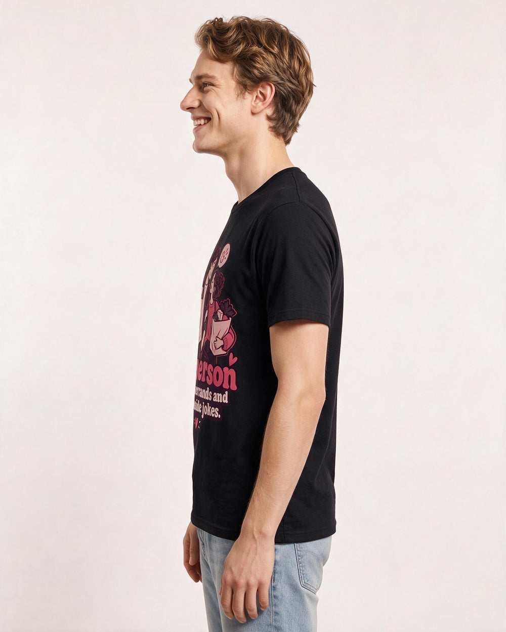 Couples Black T-Shirt for Men – Everyday Expression Graphic Tee product image 2