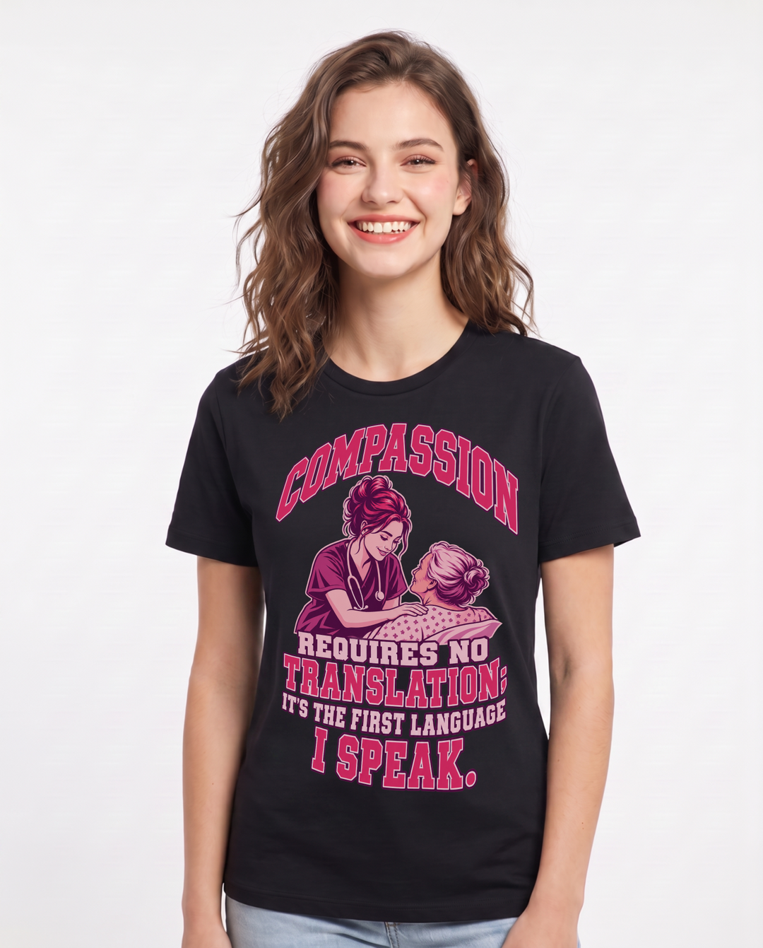 Nurse Black T-Shirt for Women – Nursing Life Graphic Tee product image 3