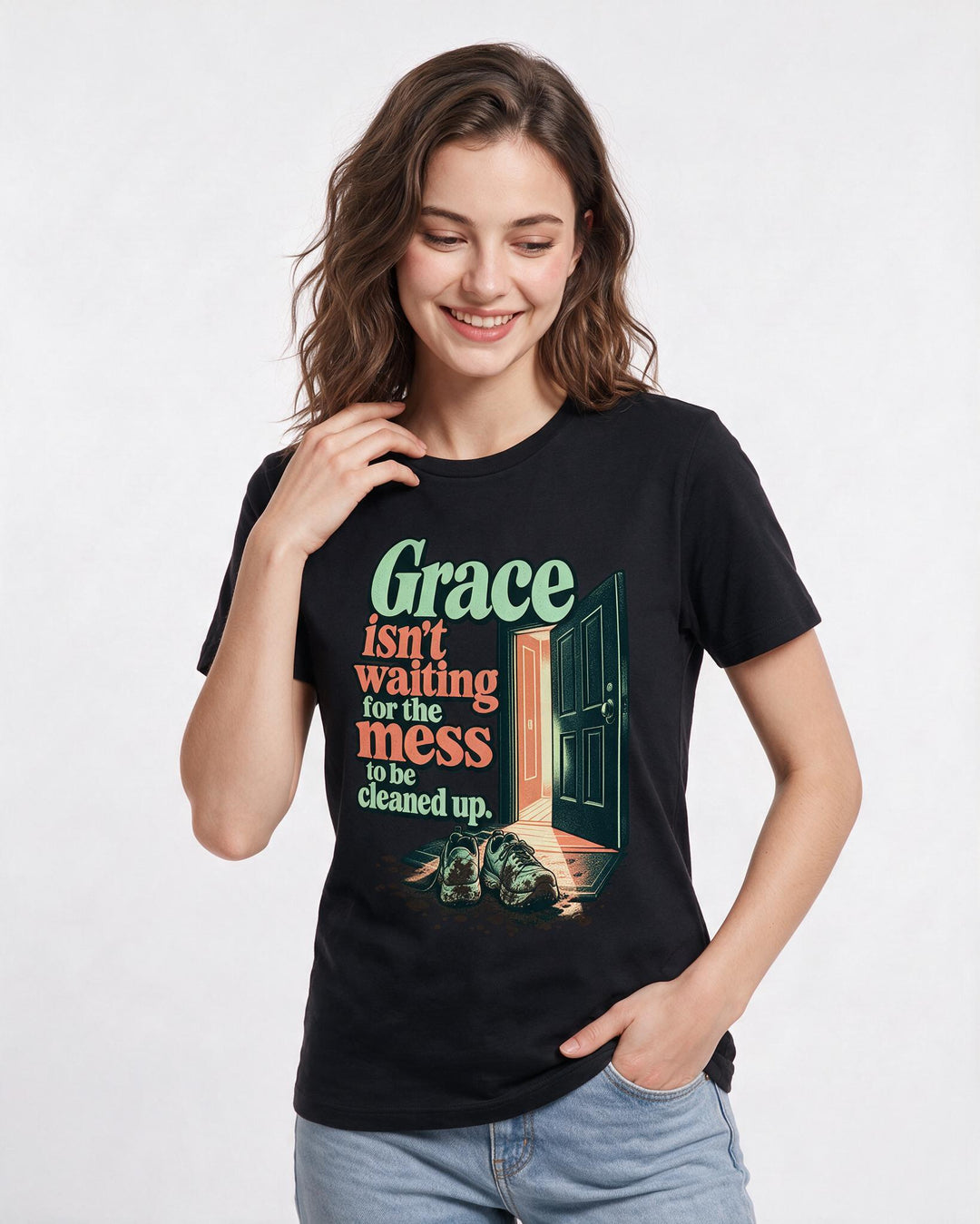 Christian Faith Black T-Shirt for Women – Everyday Expression Graphic Tee product image 1