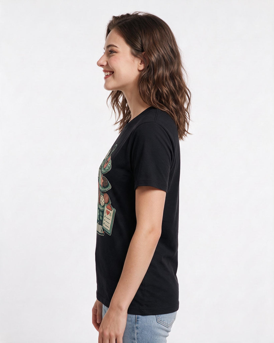 Christmas Women's Black T-Shirt – I judge my family's love by their cookie contributions. product image 2