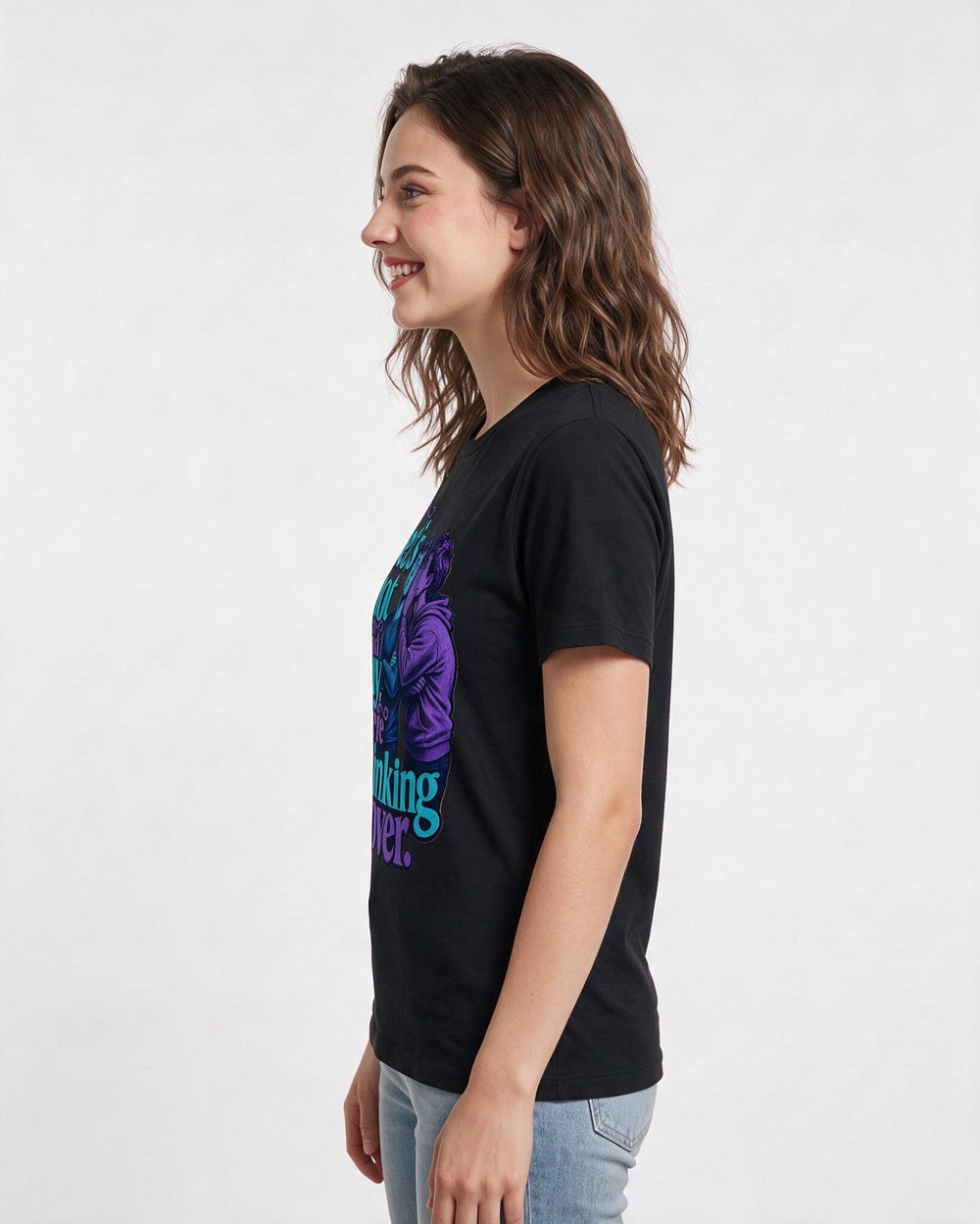Meme Black T-Shirt for Women – Everyday Expression Graphic Tee product image 2