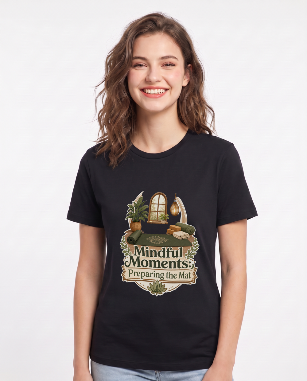 Mindful Moments: Preparing the Mat Women's Black T-Shirt product image 2