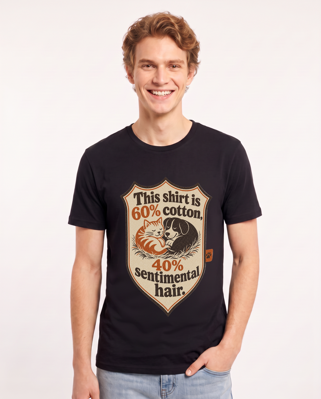 Graphic Men's Black T-Shirt - This shirt is 60% cotton, 40% product image 1