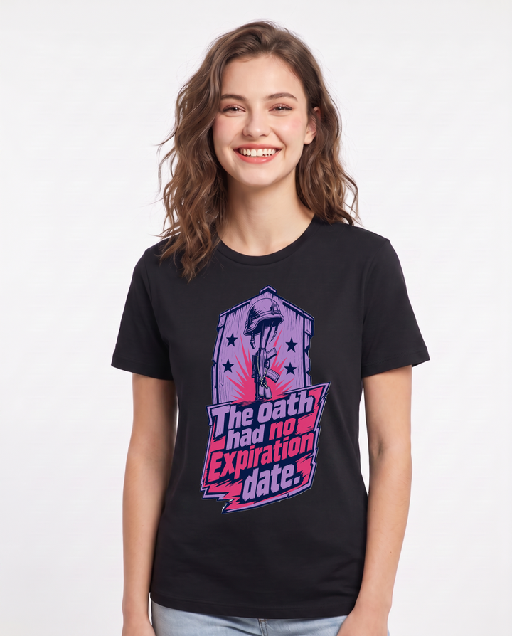 Graphic Women's Black T-Shirt - The oath had no expiration date. product image 1