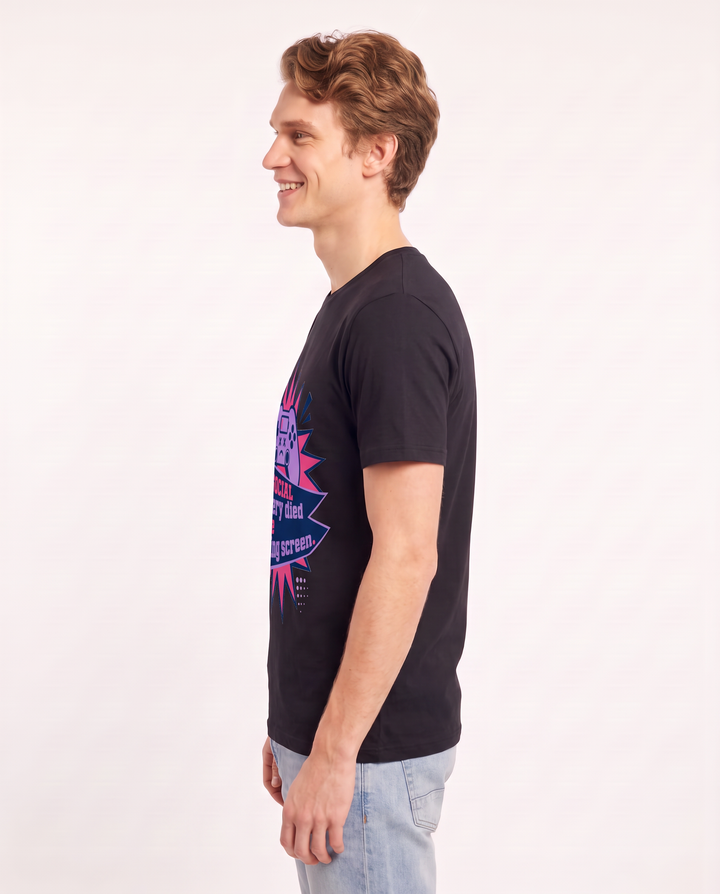 Gaming Men's Black T-Shirt - My social battery died at the loading product image 2