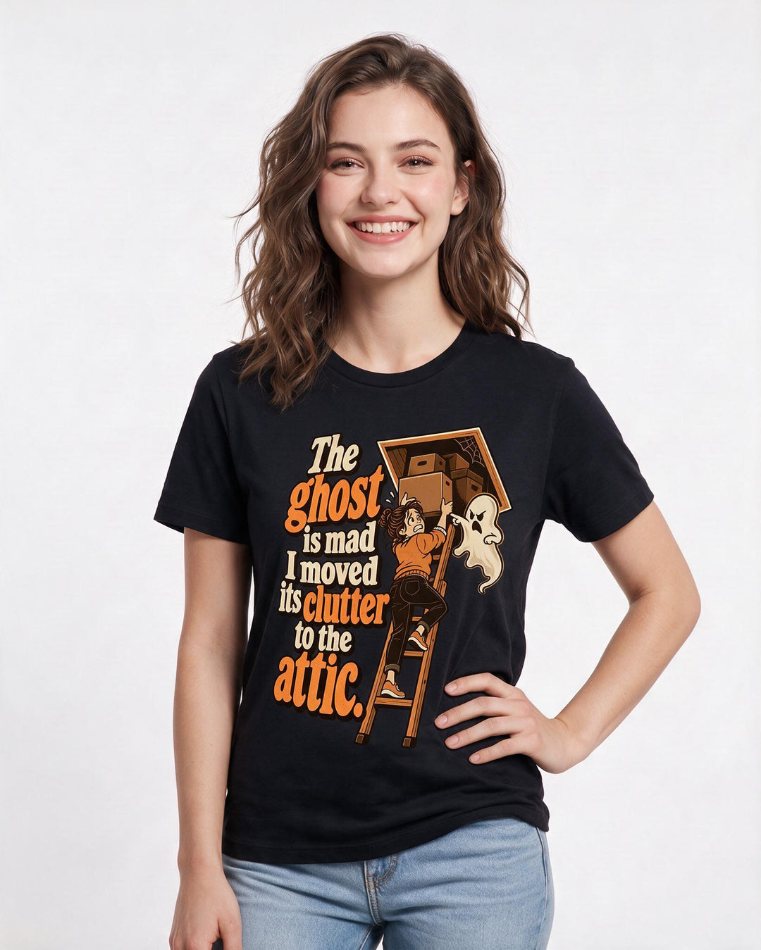Halloween Black T-Shirt for Women – Halloween Theme Graphic Tee product image 1
