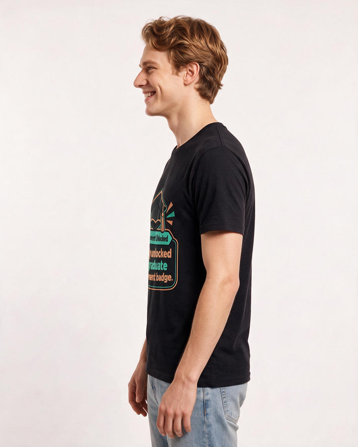 Graduation Black T-Shirt for Men – Everyday Expression Graphic Tee product image 2