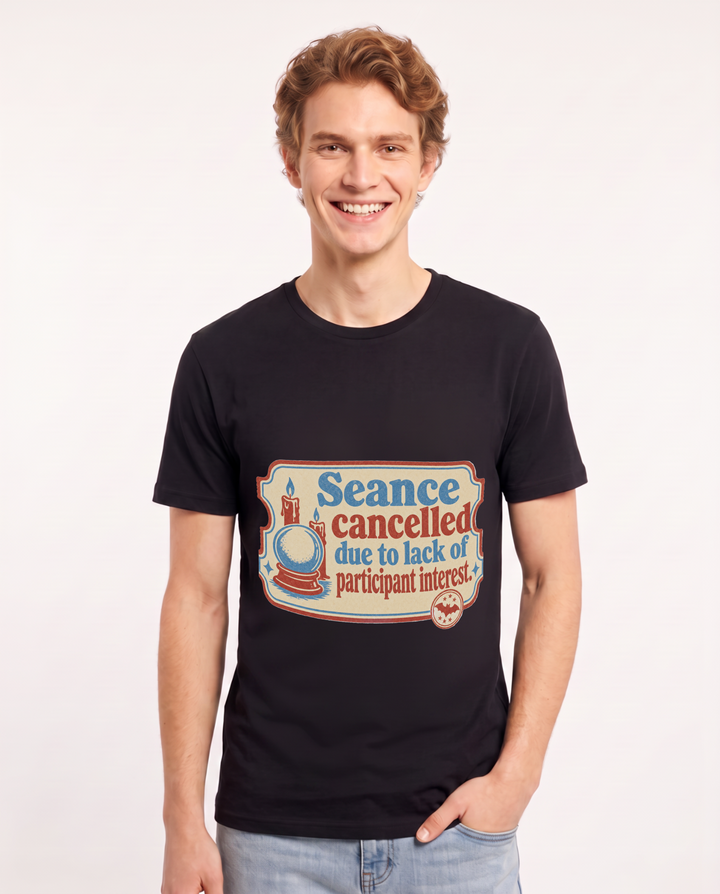 Halloween Men's Black T-Shirt - Seance cancelled due to lack of product image 1