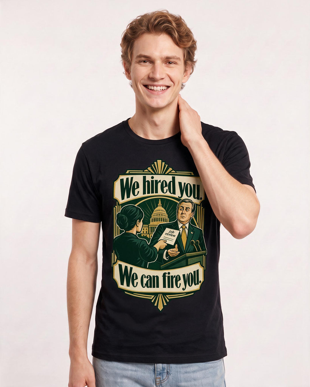 Political Statement Black T-Shirt for Men – Everyday Expression Graphic Tee product image 1