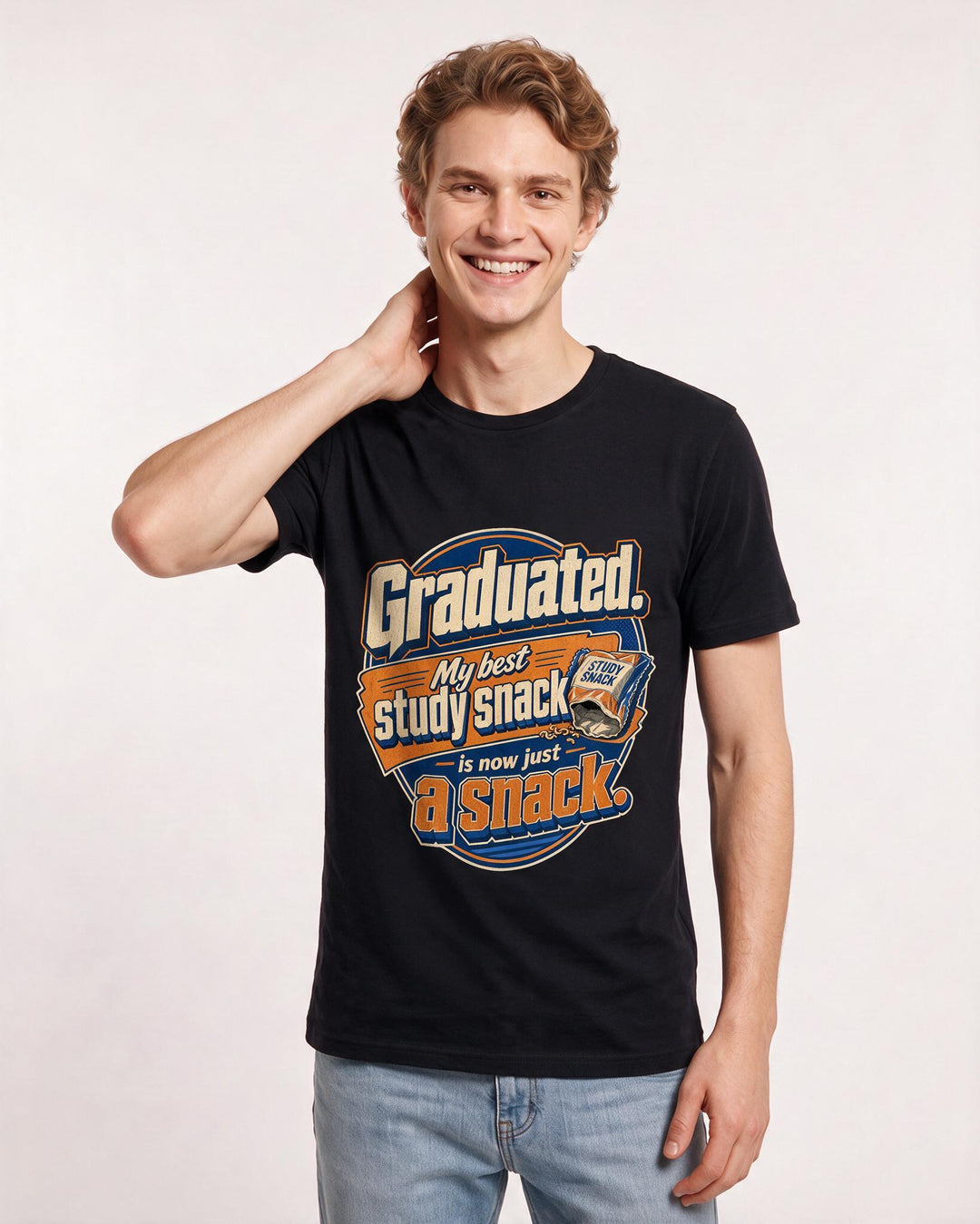 Graduation Black T-Shirt for Men – Everyday Expression Graphic Tee product image 1
