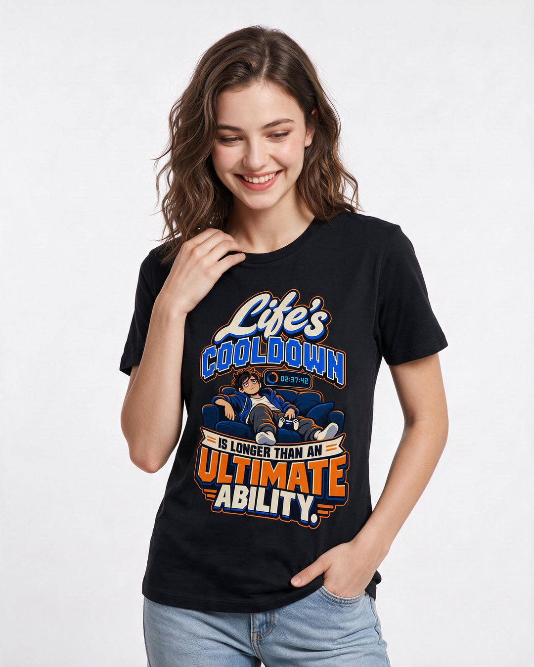 Gaming Black T-Shirt for Women – Game Night Graphic Tee product image 1
