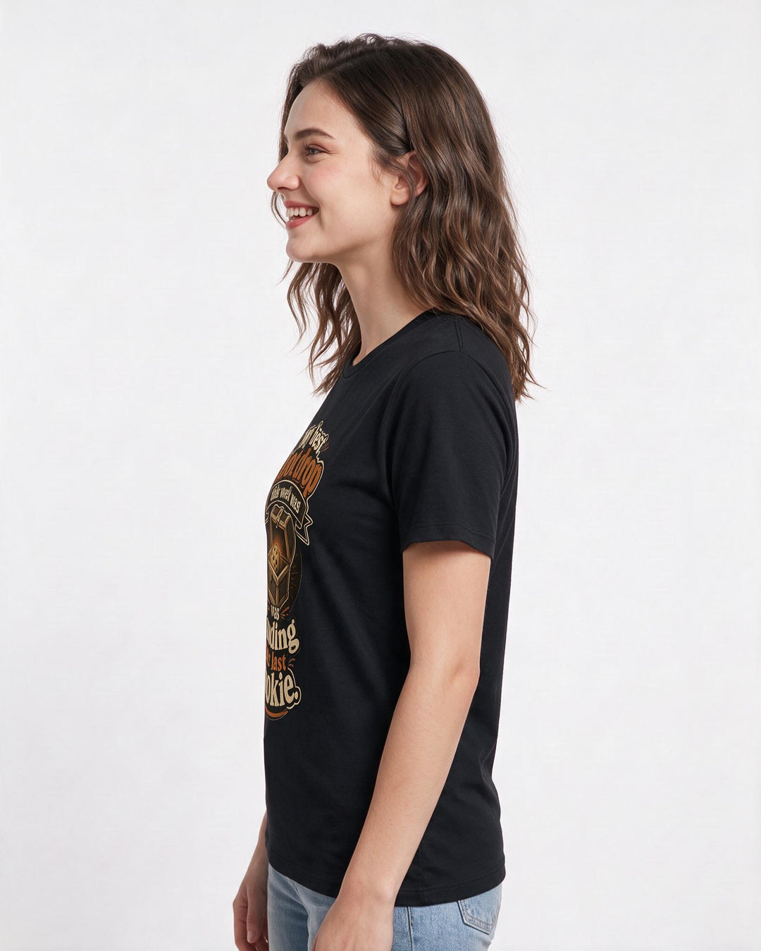 Gaming Women's Black T-Shirt – My best loot drop this week was finding the last cookie product image 2