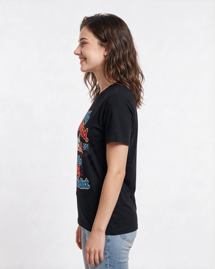 Patriotic Black T-Shirt for Women – Everyday Expression Graphic Tee product image 2