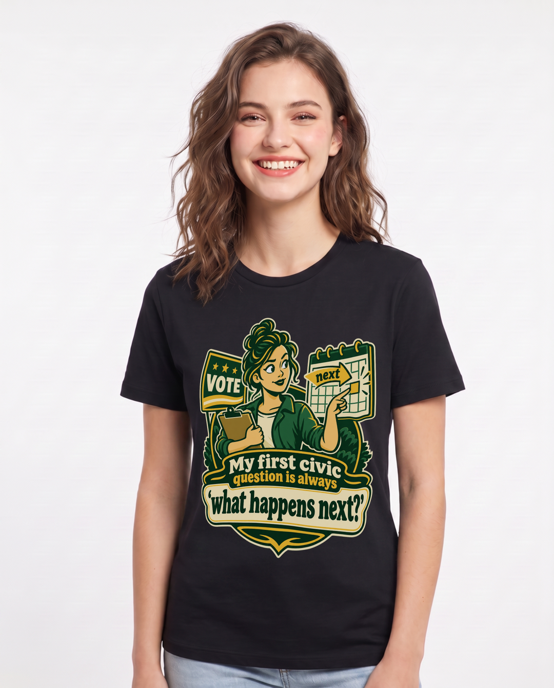 Political Statement Black T-Shirt for Women – Everyday Expression Graphic Tee product image 3