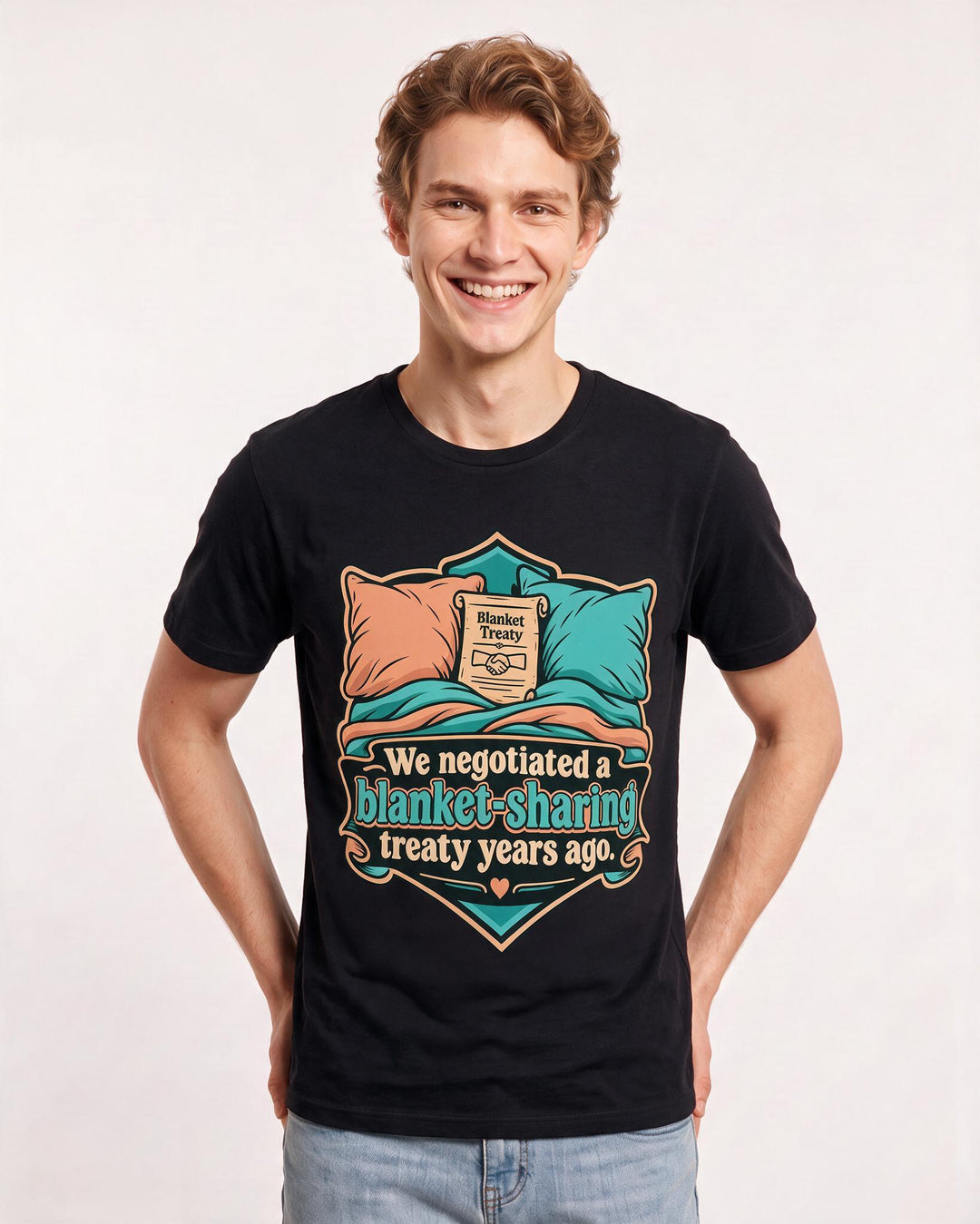 Couples Black T-Shirt for Men – Everyday Expression Graphic Tee product image 1