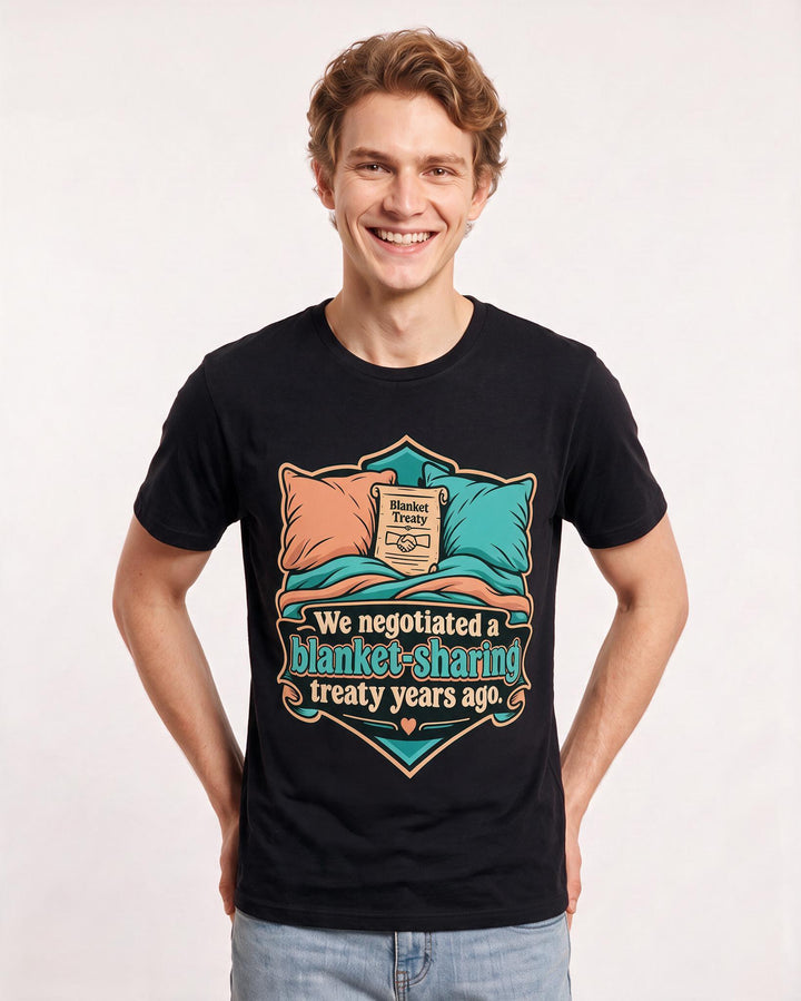 Couples Black T-Shirt for Men – Everyday Expression Graphic Tee product image 1