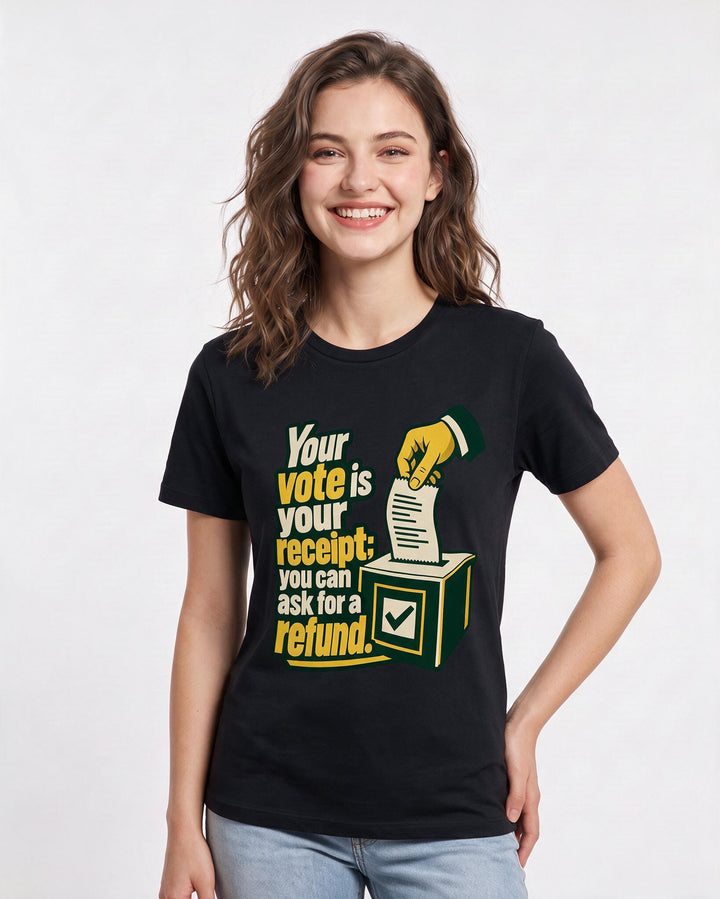 Political Statement Black T-Shirt for Women – Everyday Expression Graphic Tee product image 1