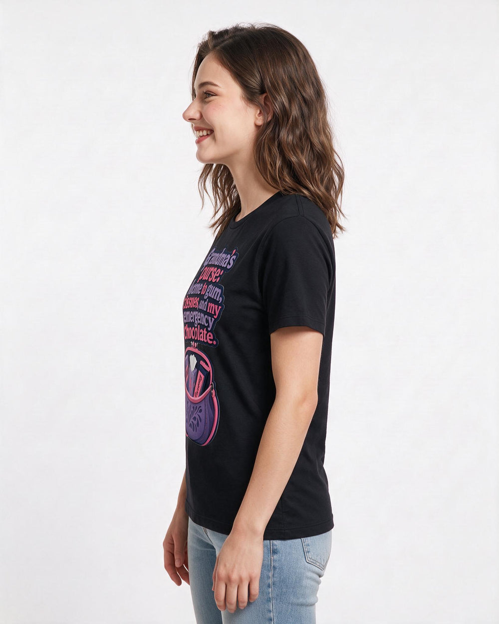 Grandparent Black T-Shirt for Women – Everyday Expression Graphic Tee product image 2