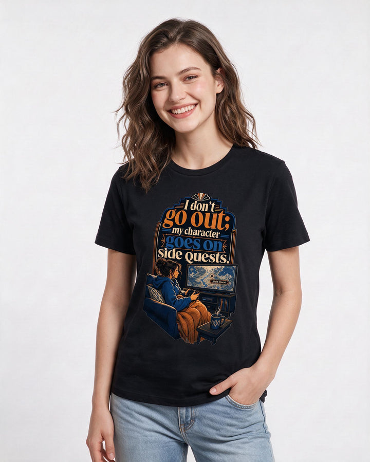 Gaming Black T-Shirt for Women – Game Night Graphic Tee product image 1