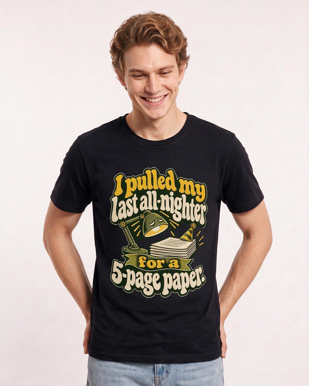 Graduation Black T-Shirt for Men – Everyday Expression Graphic Tee product image 1