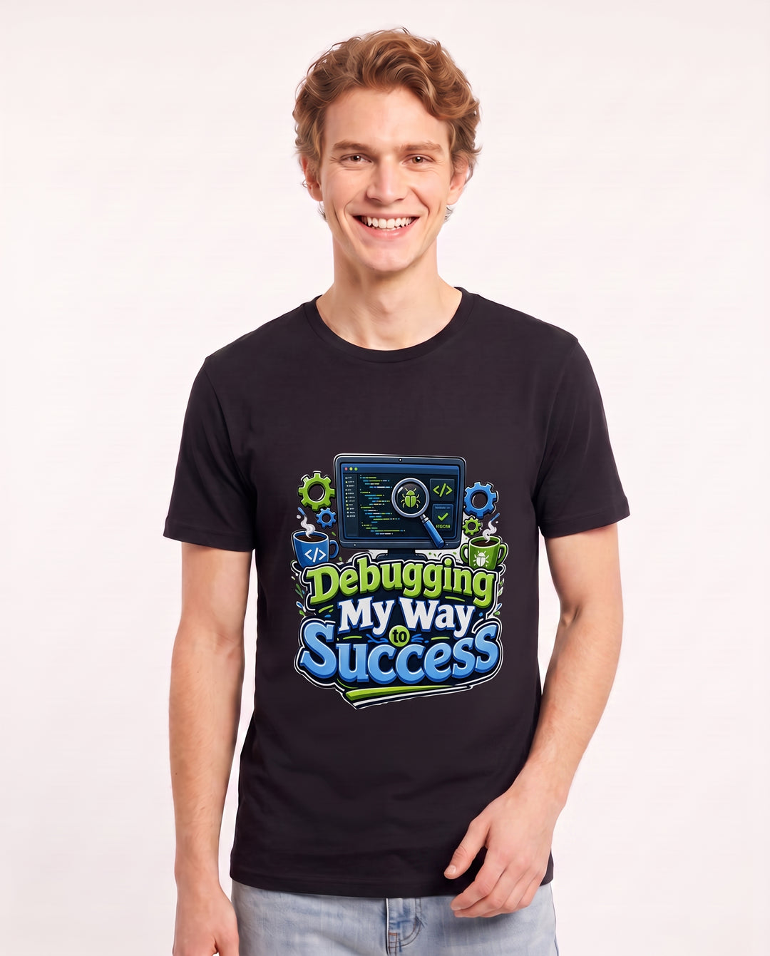Debugging My Way to Success Men's Black T-Shirt product image 1