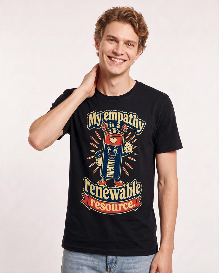 Nurse Men's Black T-Shirt – My empathy is a renewable resource. product image 3
