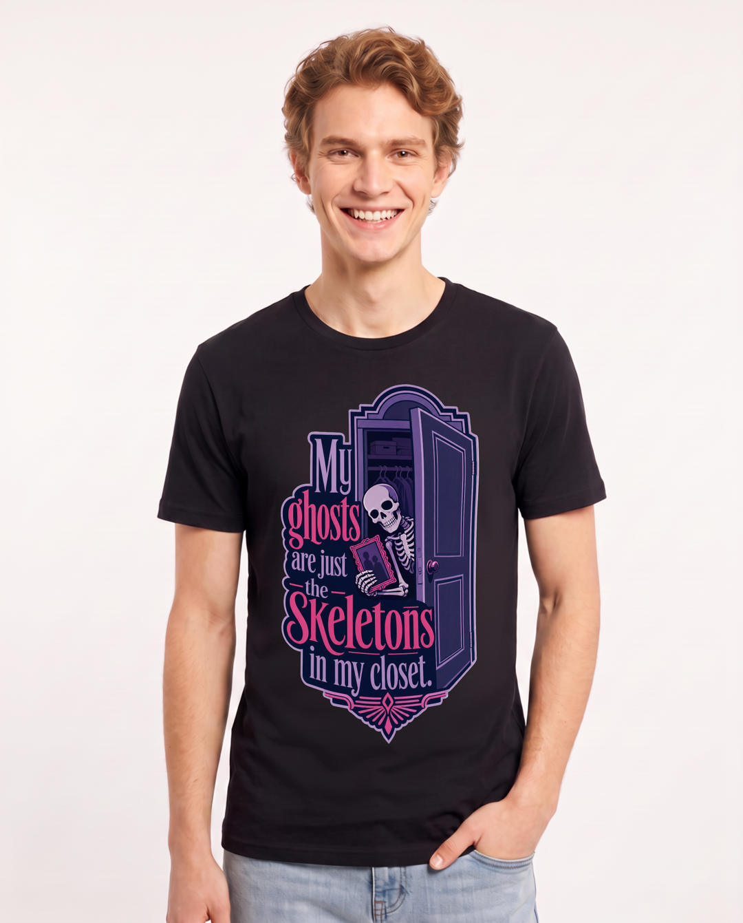 Halloween Black T-Shirt for Men – Halloween Theme Graphic Tee product image 1