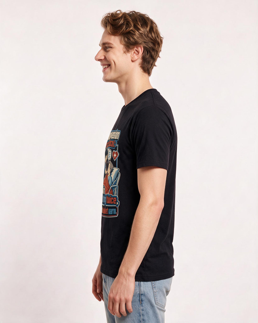 Nurse Men's Black T-Shirt – Compassion protocol: explain everything product image 2