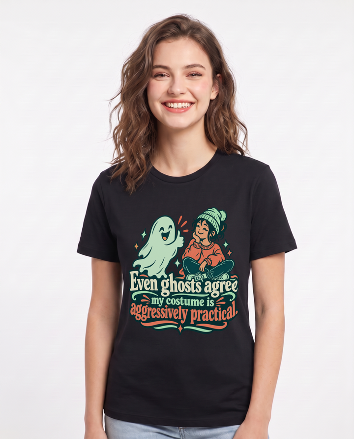 Halloween Black T-Shirt for Women – Halloween Theme Graphic Tee product image 3